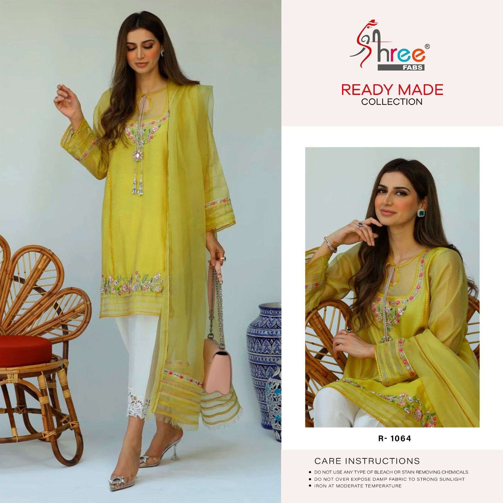 R-1064 HITS BY SHREE FABS ORGANZA EMBROIDERY STITCHED PAKISTANI DRESSES