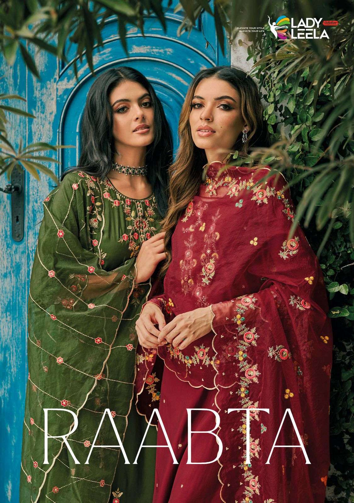 RAABTA BY LADY LEELA 1071 TO 1075 SERIES VISCOSE ORGANZA DRESSES