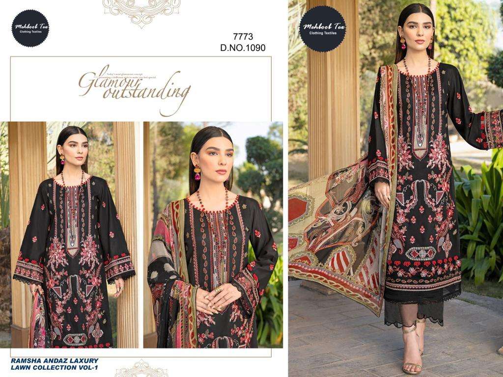 RAMSHA 1090 BY MEHBOOB TEX COTTON EMBROIDERY PAKISTANI DRESSES