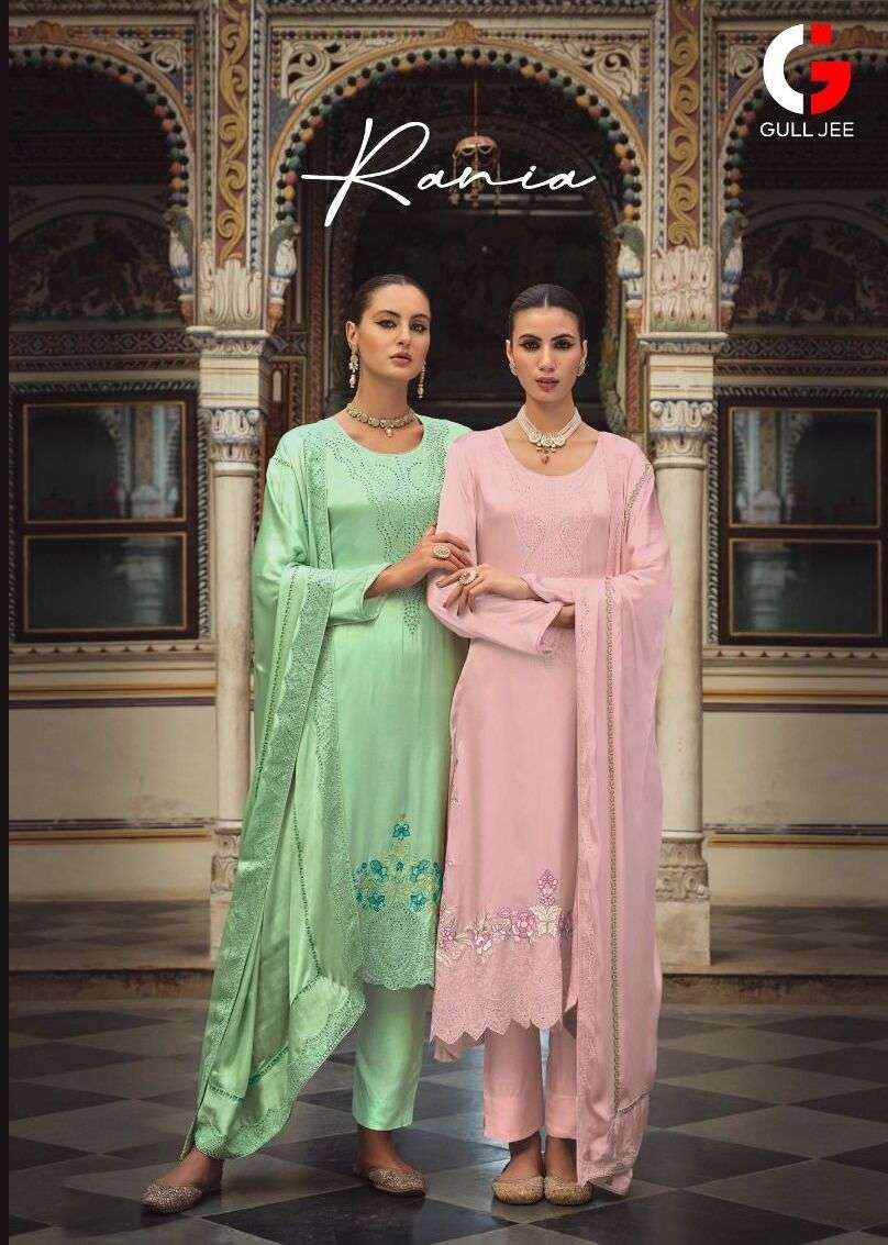 RANIA BY GULL JEE 3001 TO 3005 SERIES VISCOSE EMBROIDERY DRESSES