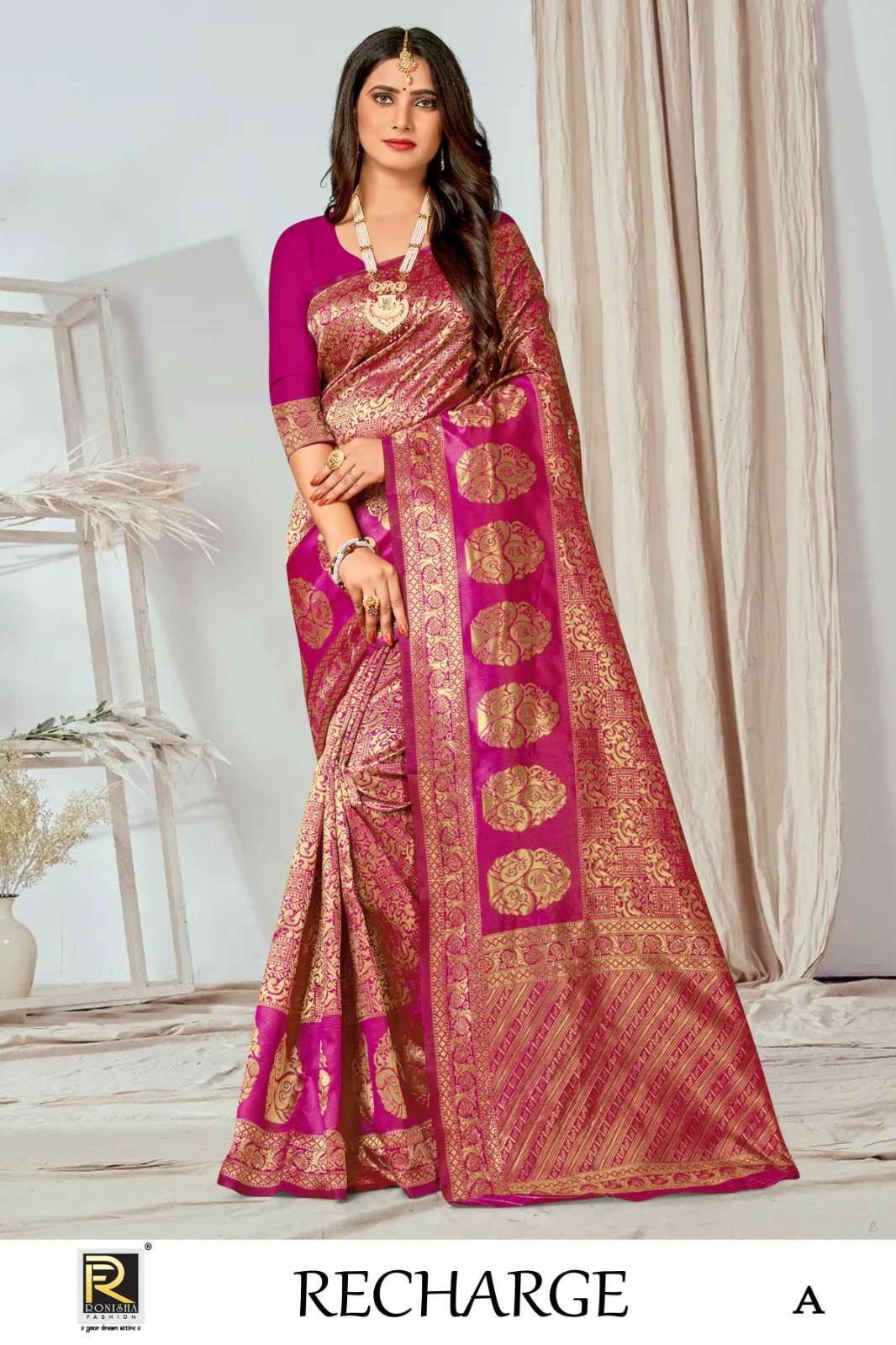 RECHARGE BY RONISHA FASHION DESIGNER FANCY BANARASI SILK SAREES