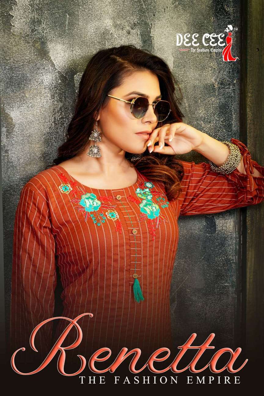 RENETTA BY DEE CEE 1001 TO 1006 SERIES DESIGNER DOBBY PRINT KURTIS