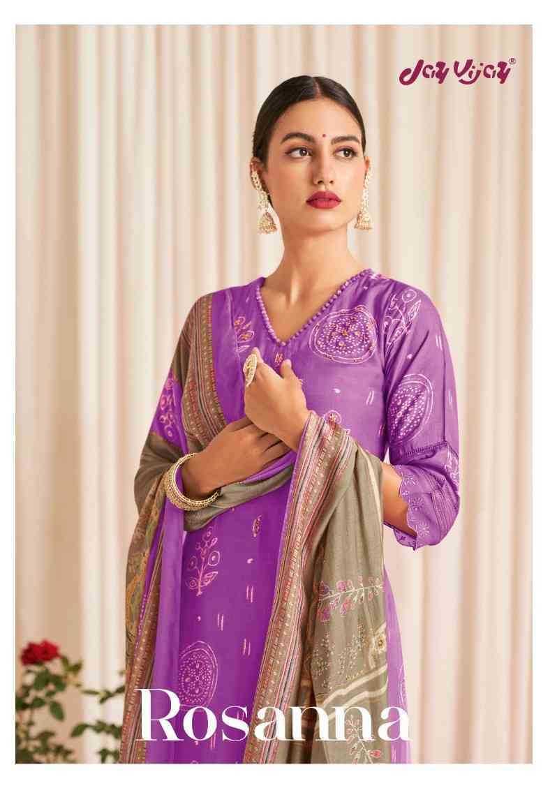 ROSANNA BY JAY VIJAY 8261 TO 8268 SERIES DESIGNER MUSLIN PRINT DRESSES