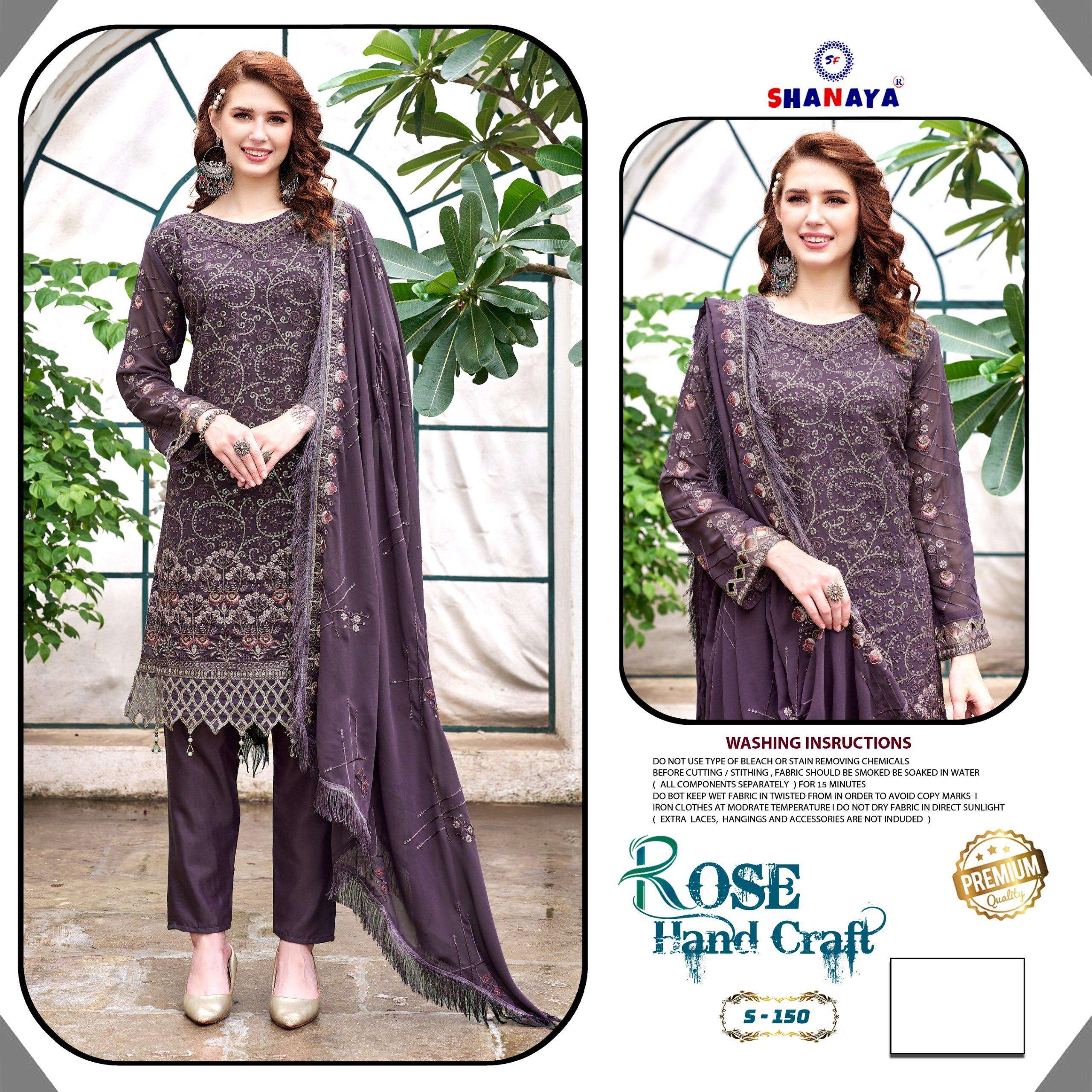 ROSE HANDCRAFTED S-150 BY SHANAYA FASHION FAUX GEORGETTE PAKISTANI DRESS