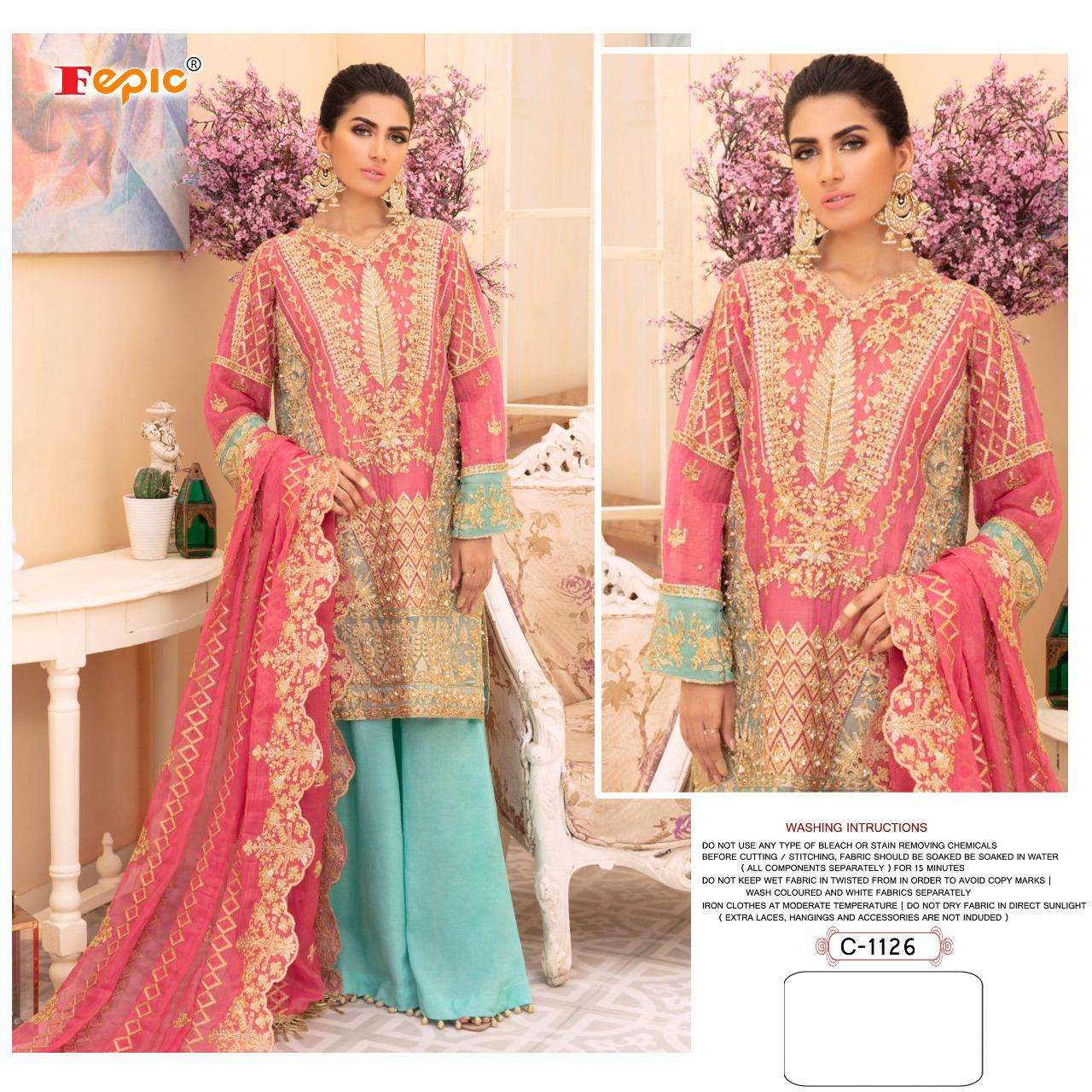 ROSEMEEN C-1126 HIT DESIGN BY FEPIC GEORGETTE EMBROIDERED PAKISTANI DRESS