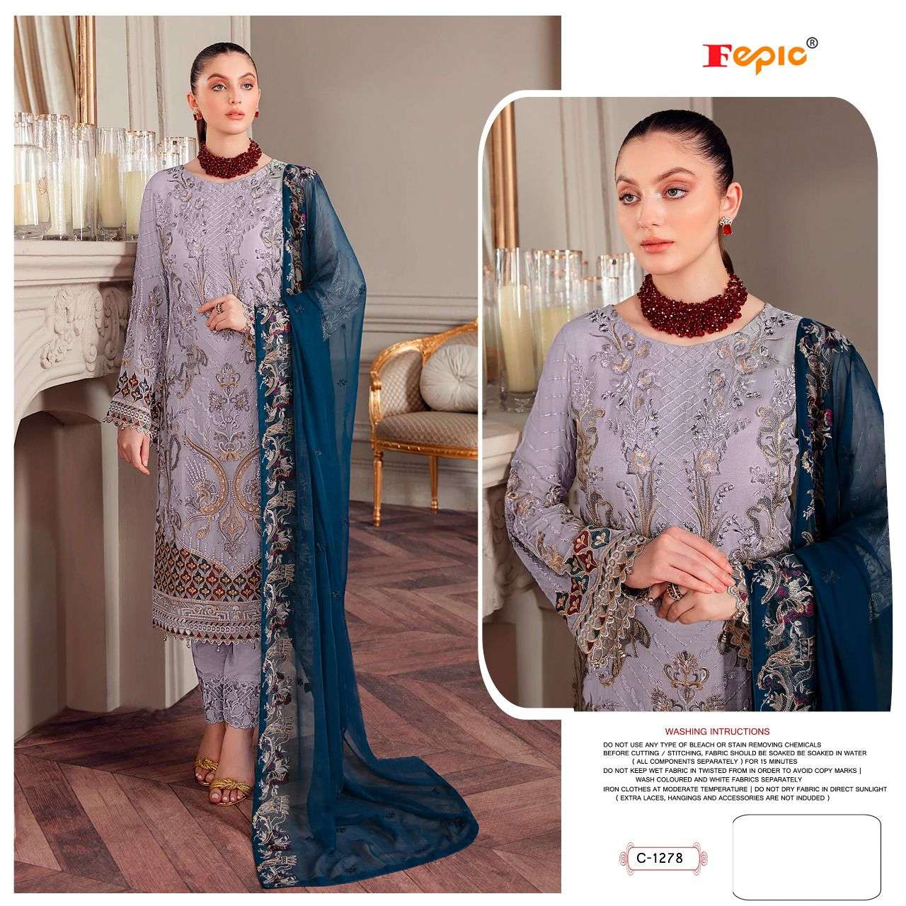 ROSEMEEN C-1278 HIT DESIGN BY FEPIC GEORGETTE HANDWORK PAKISTANI DRESSES