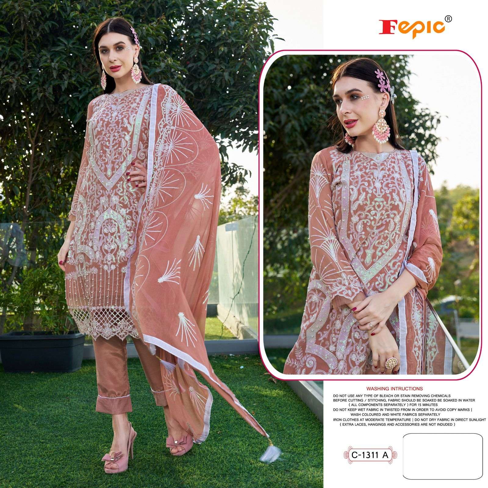 ROSEMEEN C-1311 COLOURS BY FEPIC HEAVY GEORGETTE HANDWORK PAKISTANI DRESSES