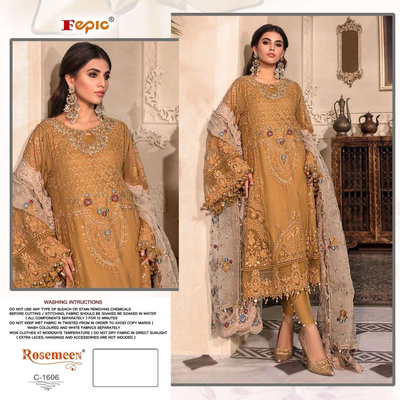 ROSEMEEN C-1606 BY FEPIC DESIGNER ORGANZA PAKISTANI DRESSES