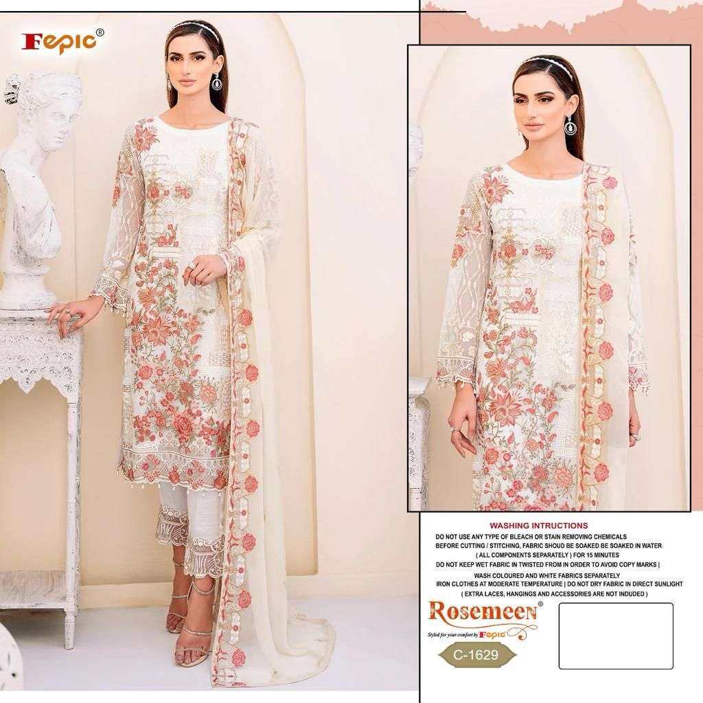 ROSEMEEN C-1629 HIT DESIGN BY FEPIC GEORGETTE EMBROIDERED PAKISTANI DRESS