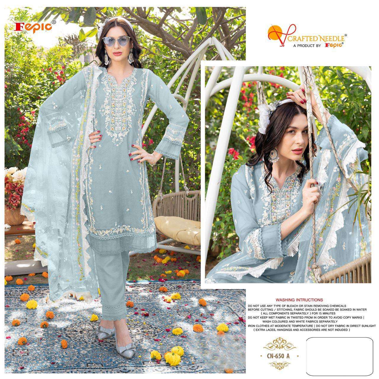 ROSEMEEN CN-650 COLOURS BY FEPIC ORGANZA STICHED PAKISTANI DRESSES