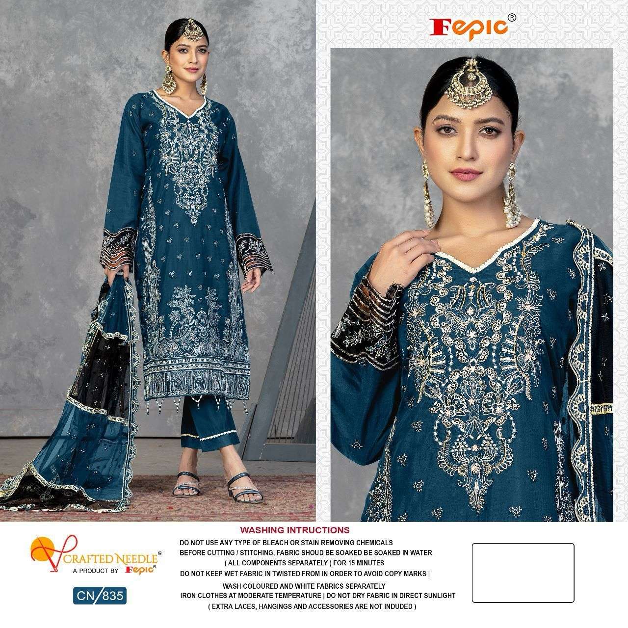 ROSEMEEN CN-835 COLOURS BY FEPIC ORGANZA STICHED PAKISTANI DRESSES