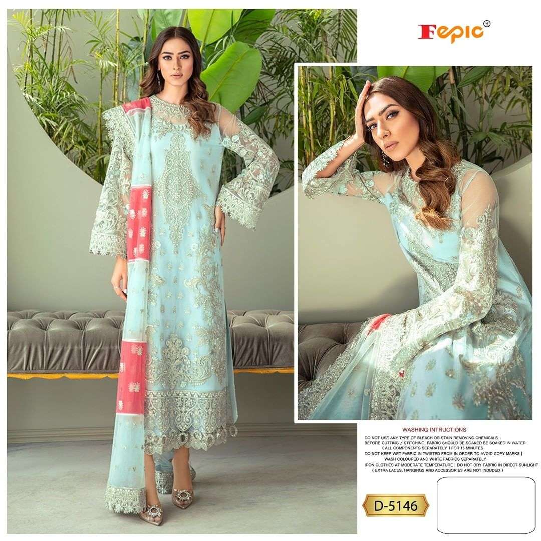 ROSEMEEN D-5146 NX BY FEPIC GEORGETTE EMBROIDERED PAKISTANI DRESS