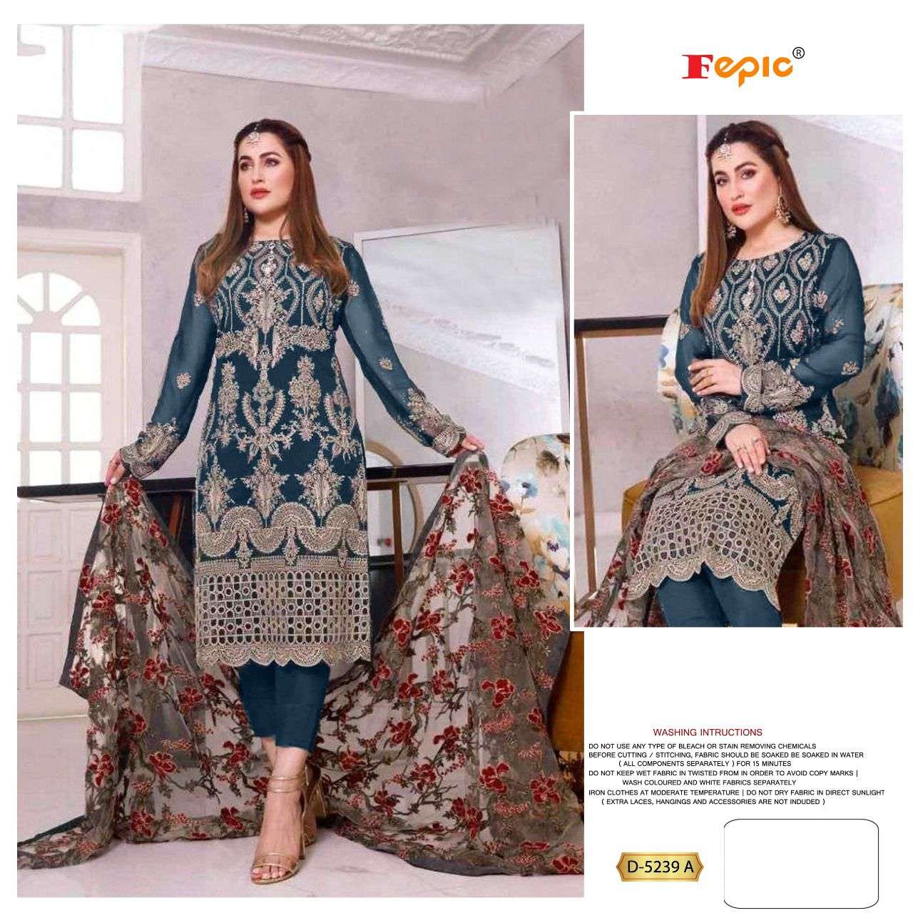 ROSEMEEN D-5239 COLOURS BY FEPIC 5239-A TO 5239-D SERIES GEORGETTE PAKISTANI DRESSES