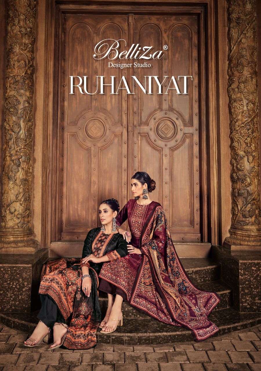 RUHANIYAT BY BELLIZA 751-001 TO 751-008 SERIES PASHMINA EMBROIDERY DRESSES