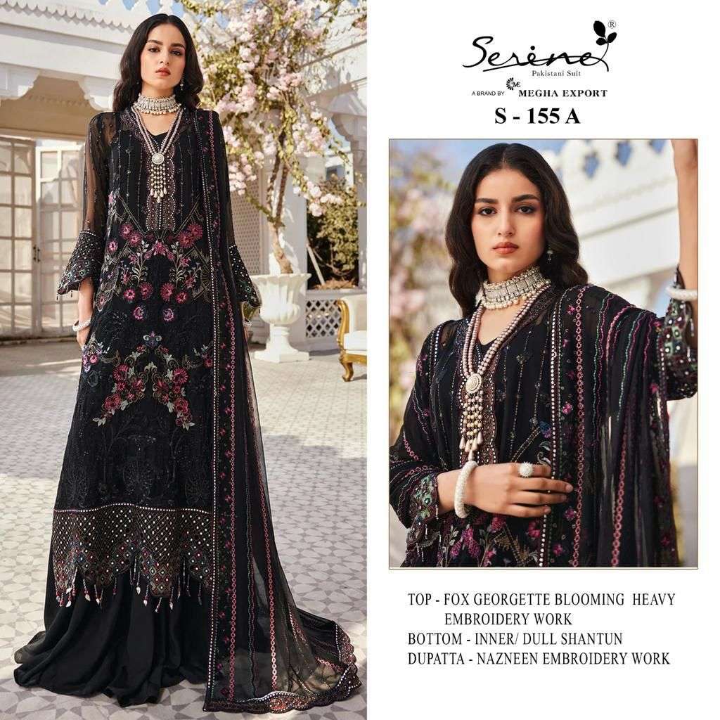 S-155 HIT DESIGN BY SERENE FAUX GEORGETTE EMBRODERY PAKISTANI DRESS