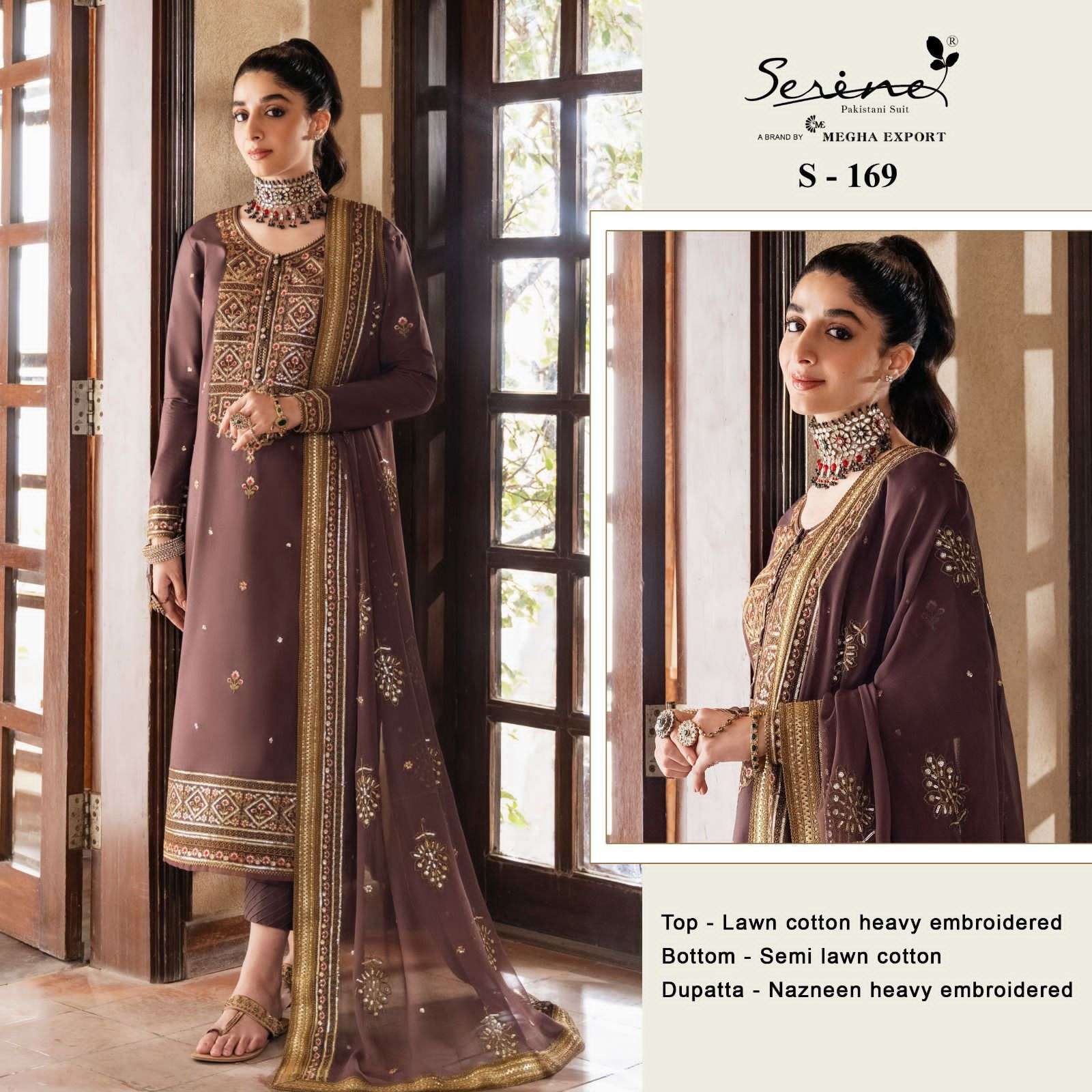 S-169 HIT DESIGN BY SERENE LAWN COTTON DIGITAL EMBRODERY PAKISTANI DRESS