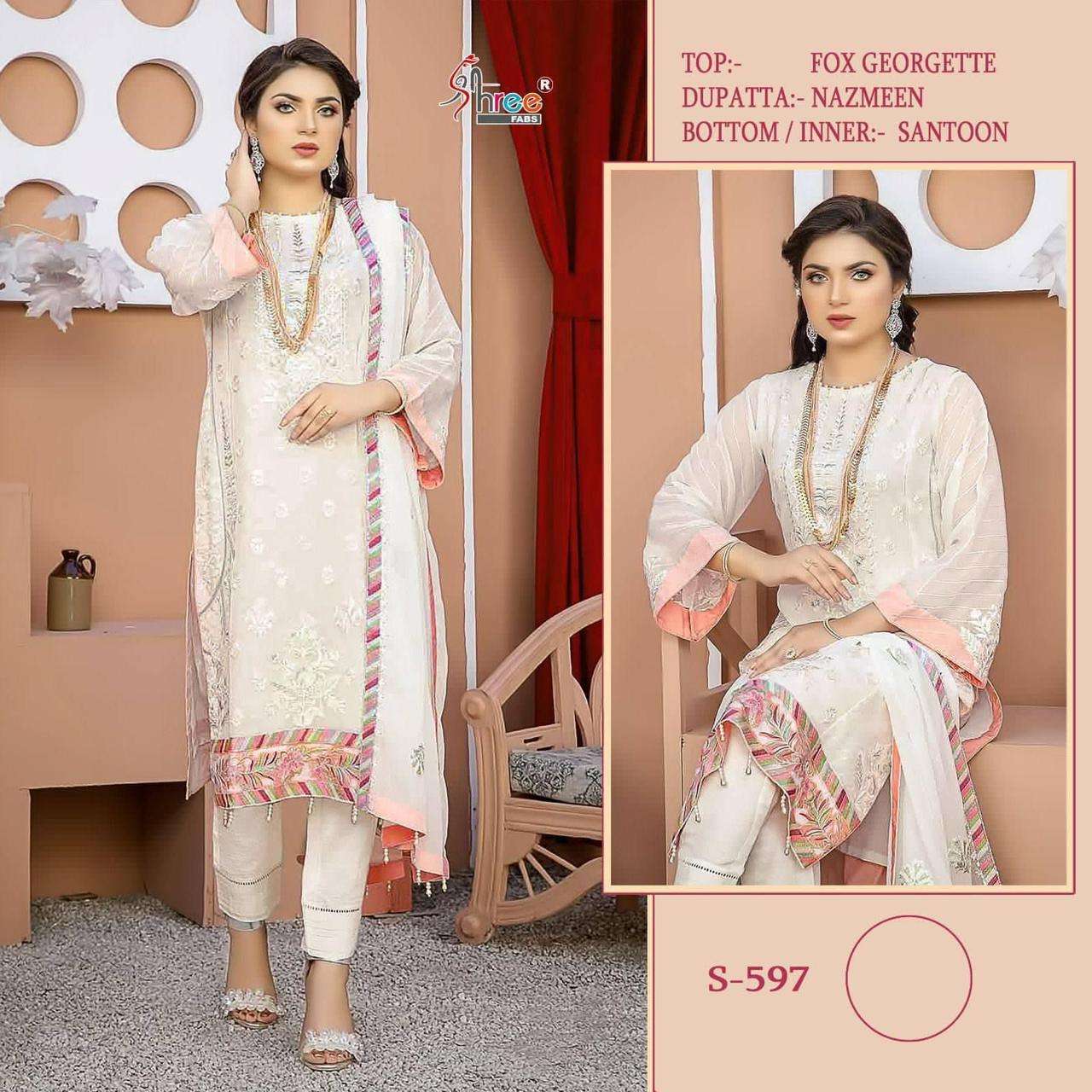 S-597 HIT DESIGN BY SHREE FABS FAUX GEORGETTE PAKISTANI DRESS