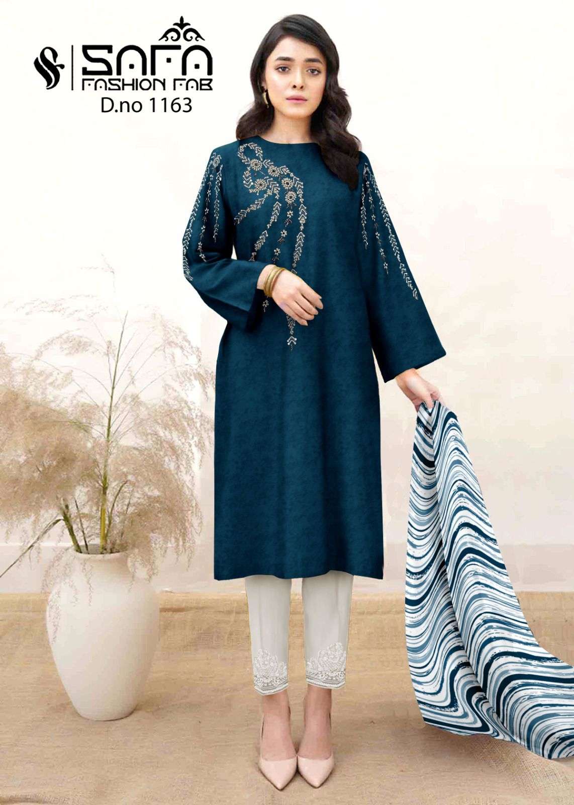 SAFA 1163 COLOURS BY SAFA FASHION FAB HEAVY FANCY WORK STITCHED DRESSES 