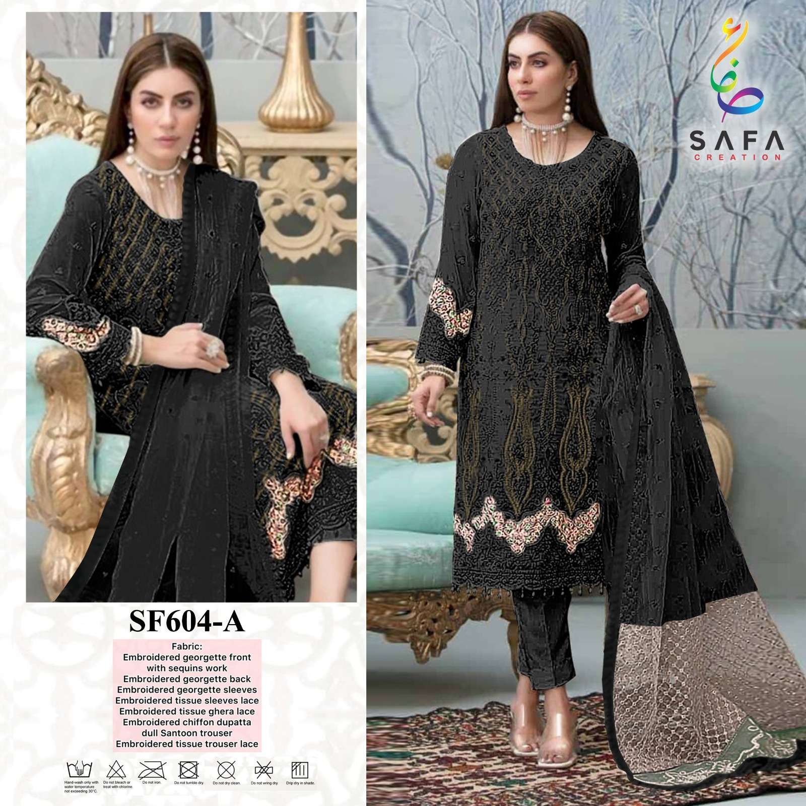 SAFA 604 COLOURS BY SAFA CREATION DESIGNER FAUX GEORGETTE DRESSES