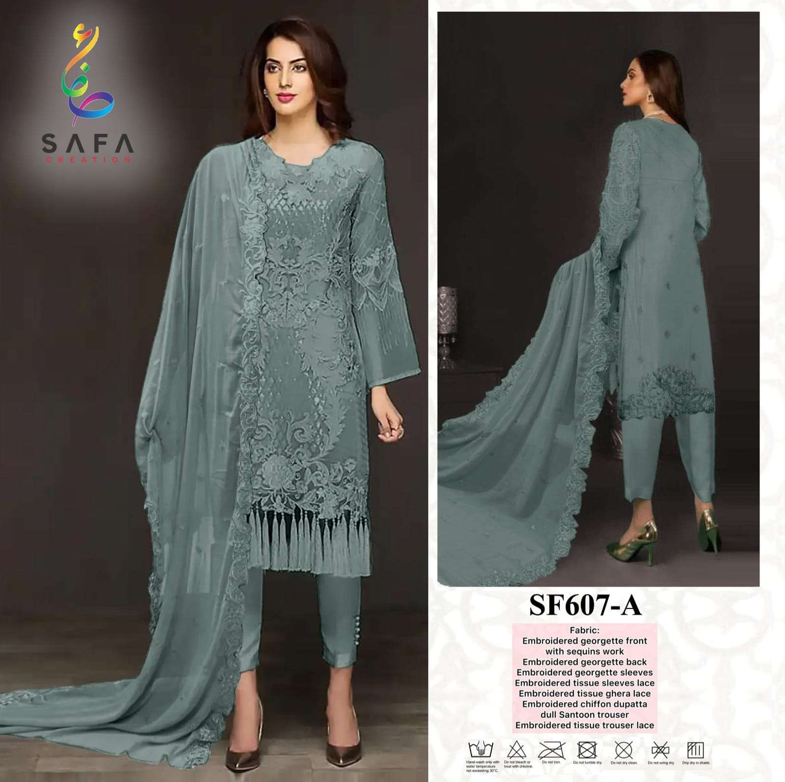 SAFA 607 COLOURS BY SAFA CREATION DESIGNER FAUX GEORGETTE DRESSES