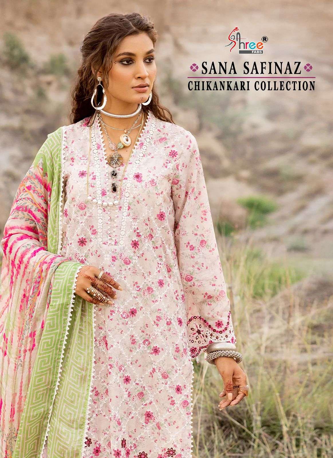 SANA SAFINAZ CHIKANKARI COLLECTION BY SHREE FABS DESIGNER COTTON DRESSES