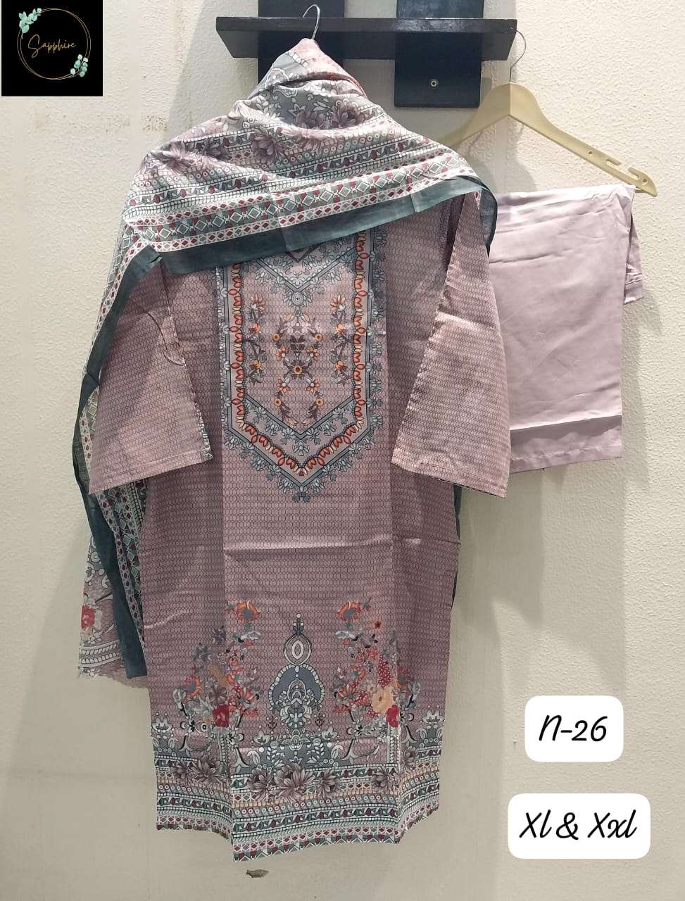 SAPPHIRE AGHA NOORAIN-26 BY ASLIWHOLESALE LAWN COTTON PAKISTANI DRESSES