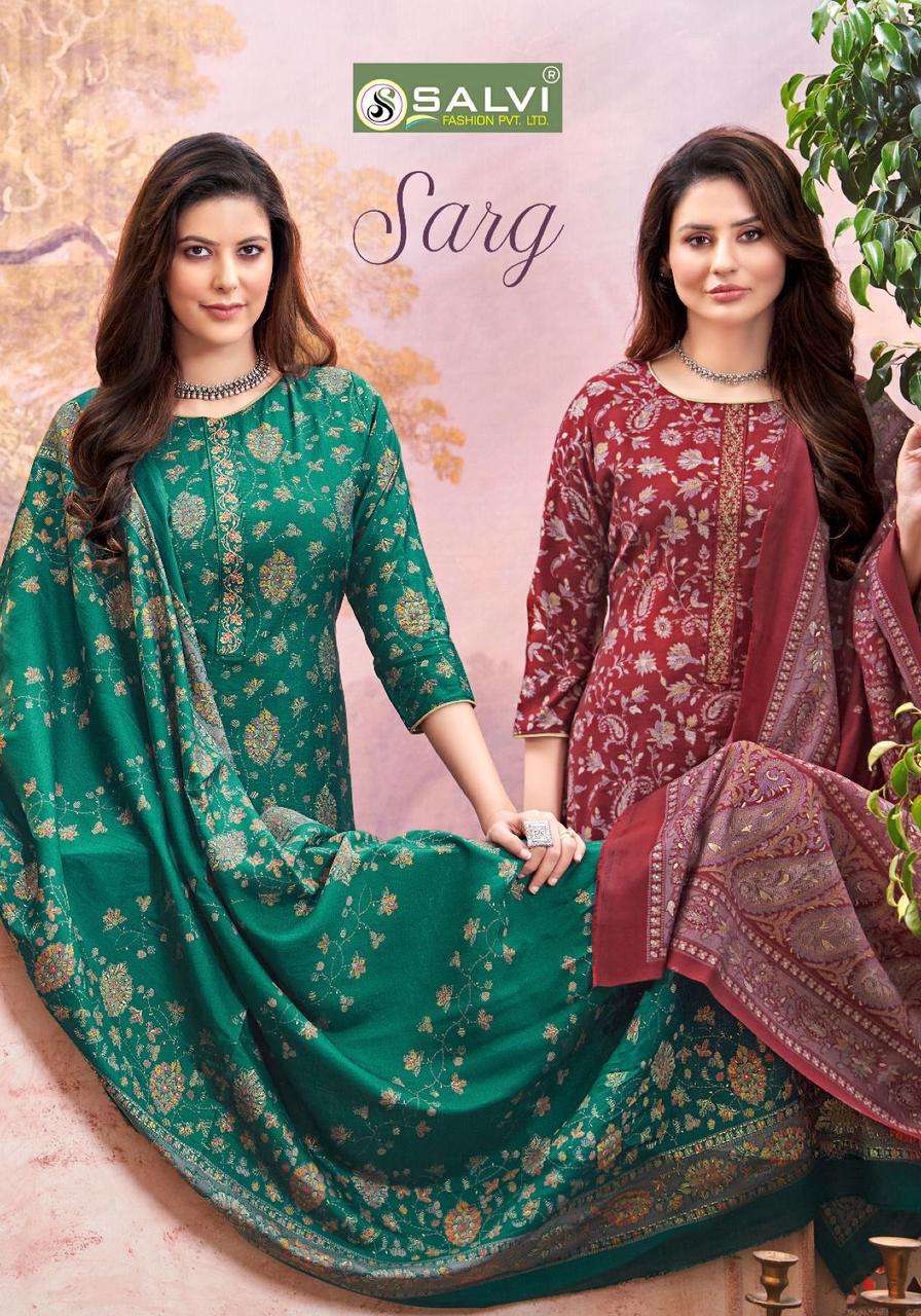 SARG BY SALVI FASHION 1001 TO 1008 SERIES JAM SILK EMBROIDERY DRESSES