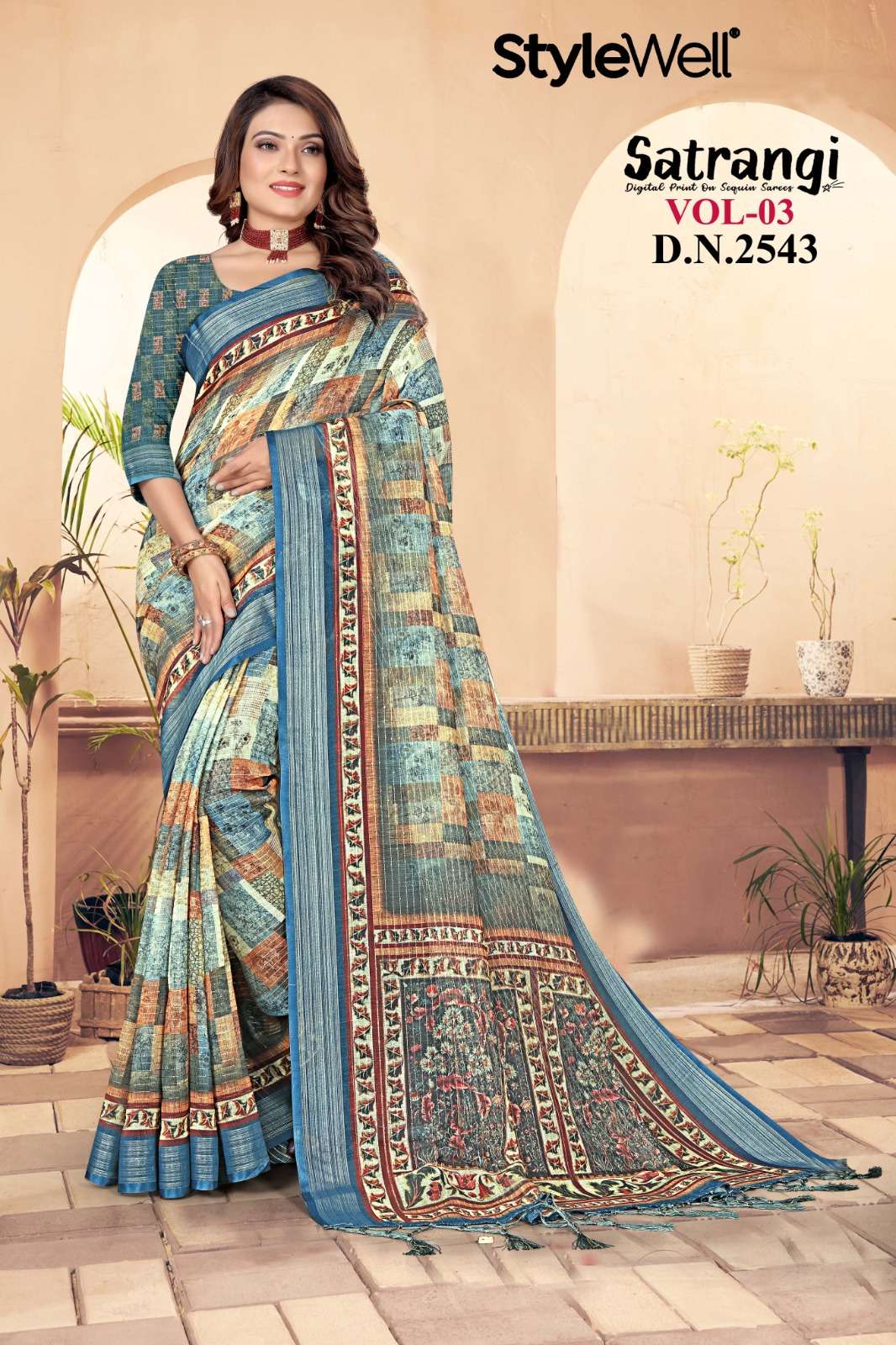 SATRANGI VOL-03 BY STYLEWELL 1001 TO 1007 SERIES DIGITAL PRINT SAREES