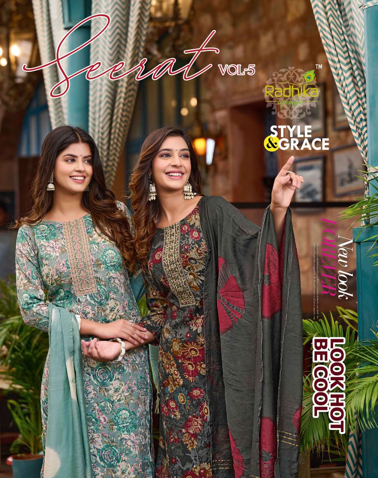 SEERAT VOL-5 BY RADHIKA LIFESTYLE 5001 TO 5008 SERIES RAYON STITCHED DRESSES