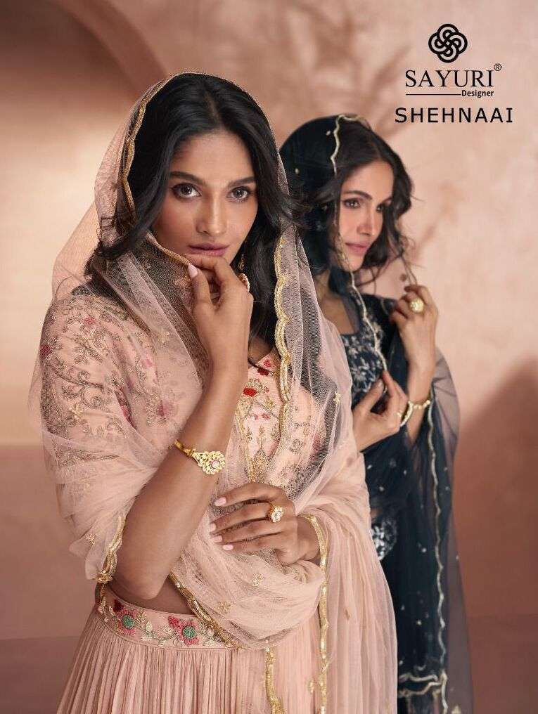 SHEHNAAI BY SAYURI 5310 TO 5312 SERIES PREMIUM SILK EMBROIDERY LEHENGAS