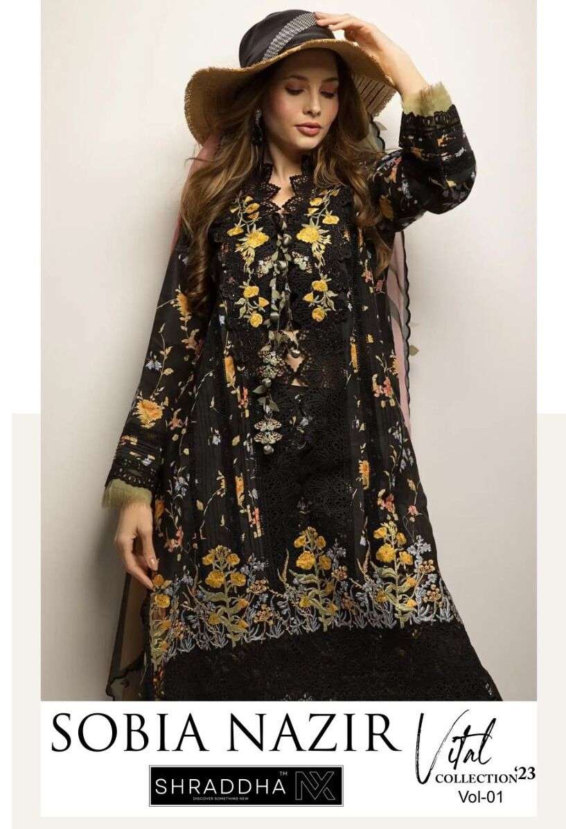 SOBIA NAZIR VITAL BY SHRADDHA DESIGNER 1001 TO 1004 SERIES LAWN COTTON DRESSES