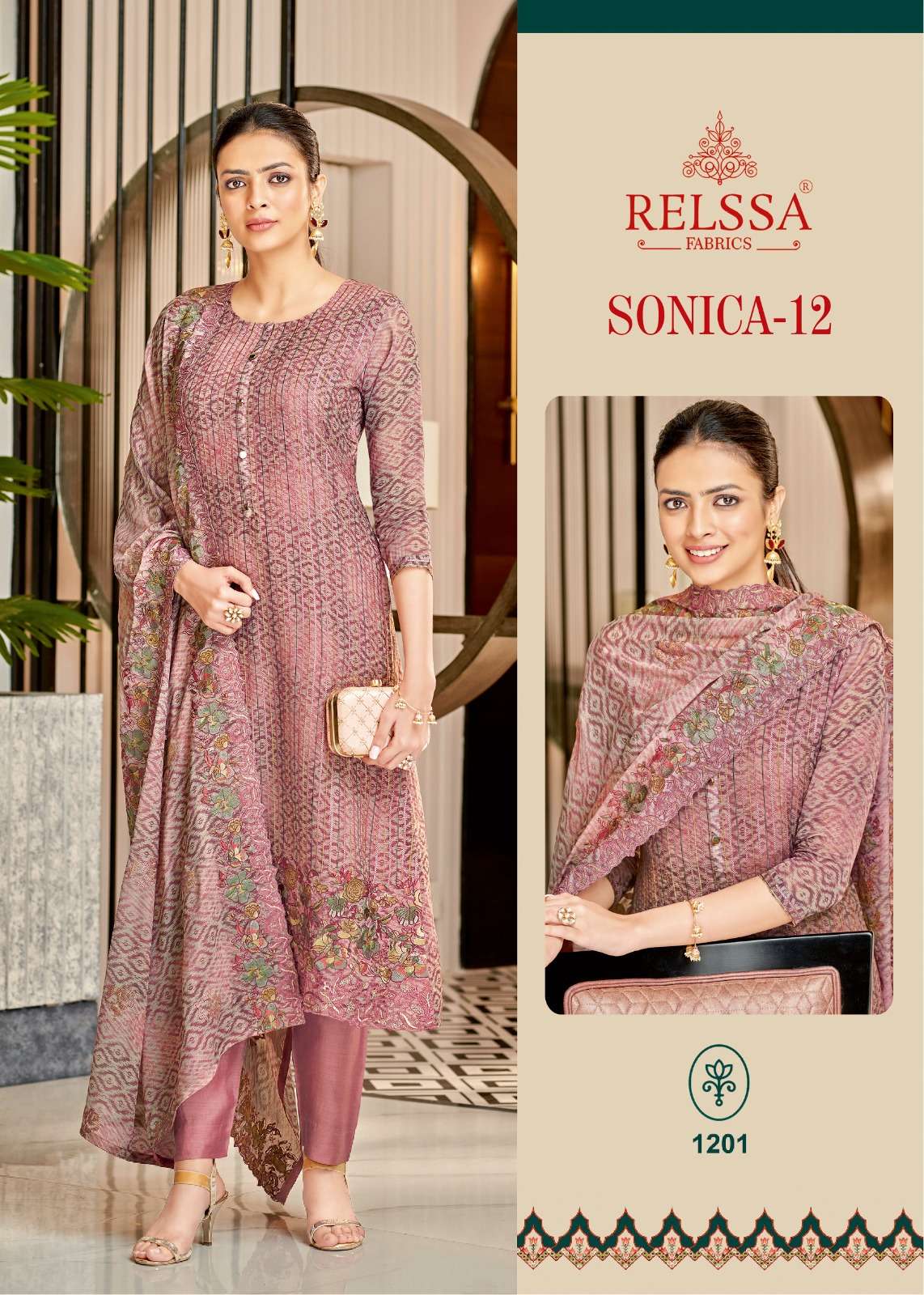 SONICA VOL-12 BY RELSSA DESIGNER HEAVY ORGANZA EMBROIDERED DRESSES