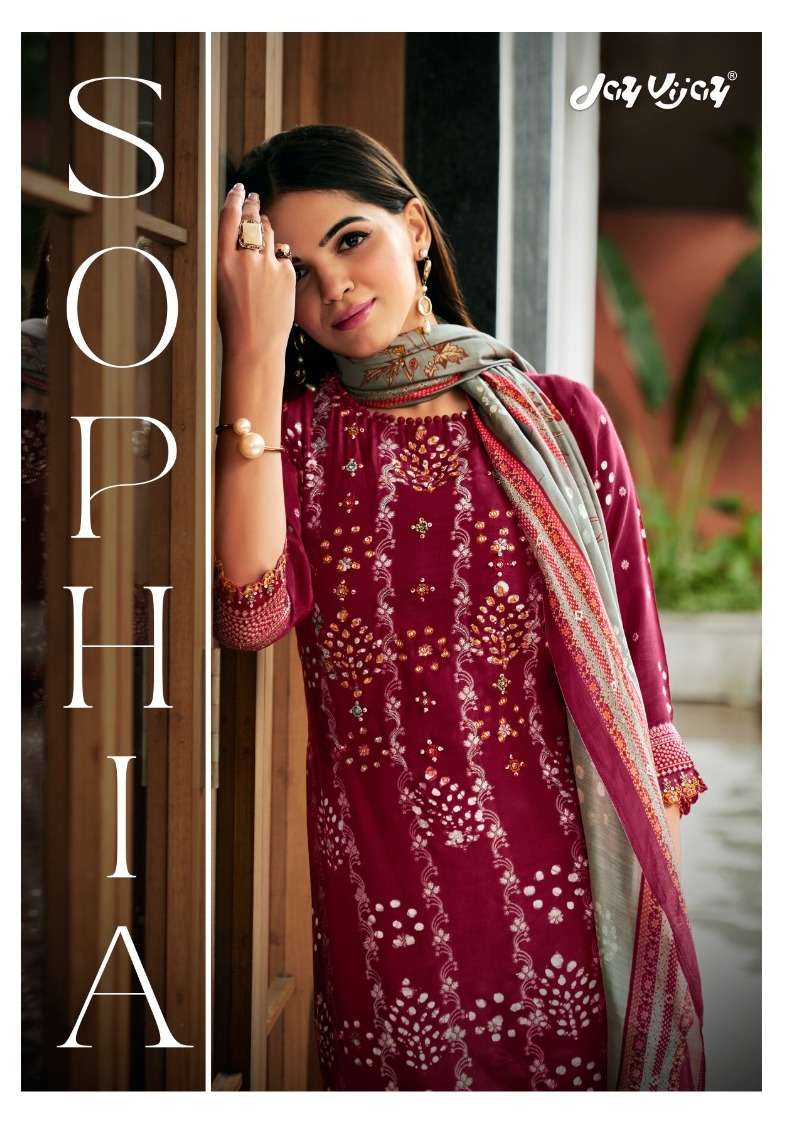 SOPHIA BY JAY VIJAY DESIGNER FANCY JACQUARD SILK WORK PRINT DRESSES