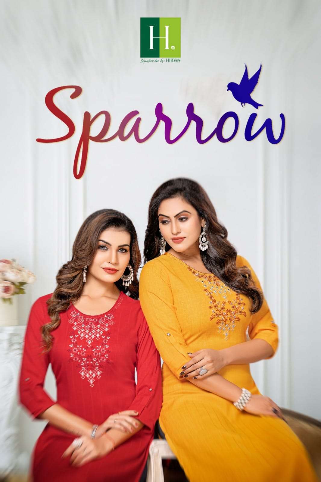 SPARROW BY H DOT 101 TO 106 SERIES RAYON EMBROIDERY KURTIS