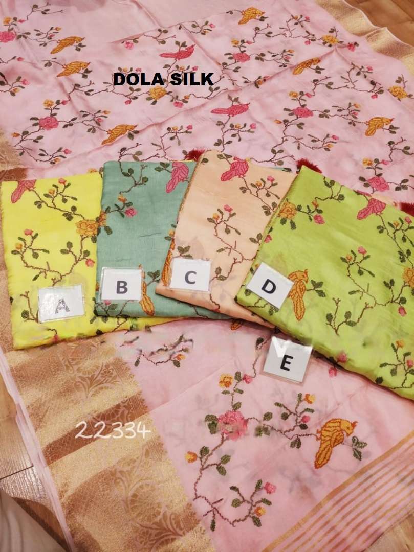 SR-425 BY ASLIWHOLESALE 22334 SERIES DESIGNER DOLA SILK EXCLUSIVE SAREES