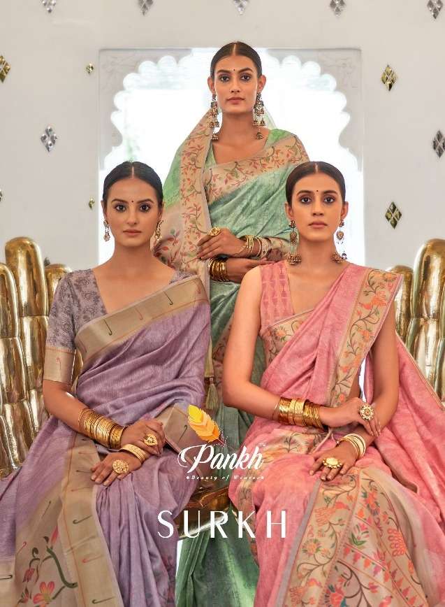 SURKH BY PANKH 6501 TO 6508 SERIES DESIGNER SILK DIGITAL PRINT SAREES