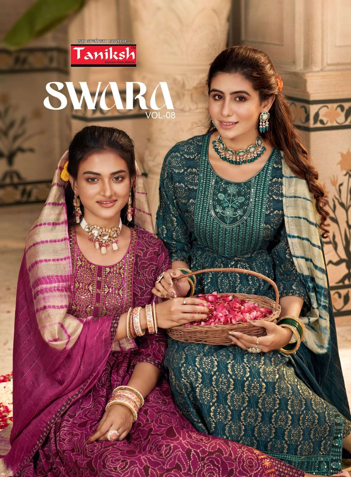 SWARA VOL-8 BY TANIKSH 8001 TO 8008 SERIES DESIGNER RAYON STITCHED DRESSES