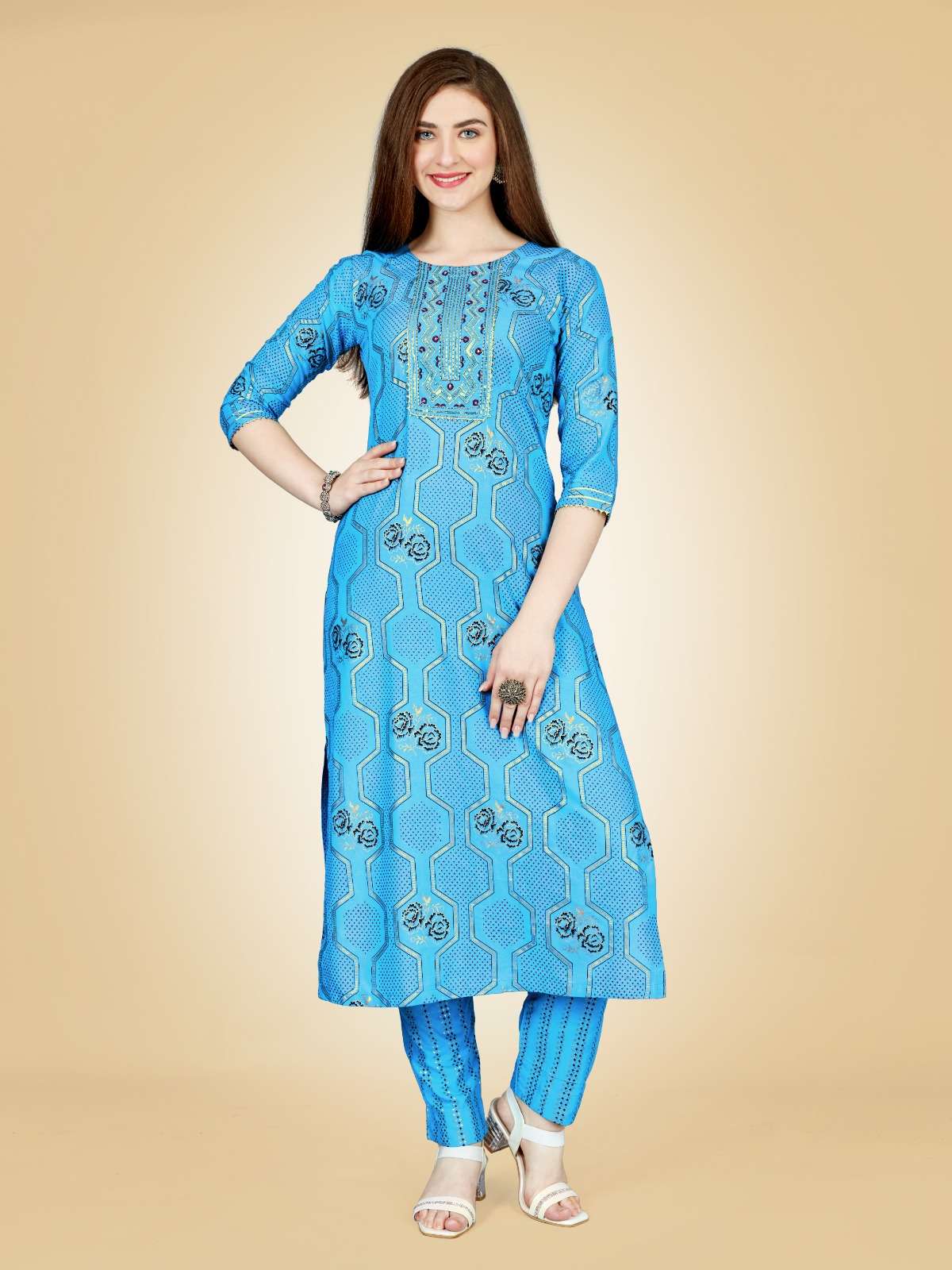 TANU BY ASLIWHOLESALE DESIGNER FANCY HEAVY RAYON 14 KGS WORK KURTIS 