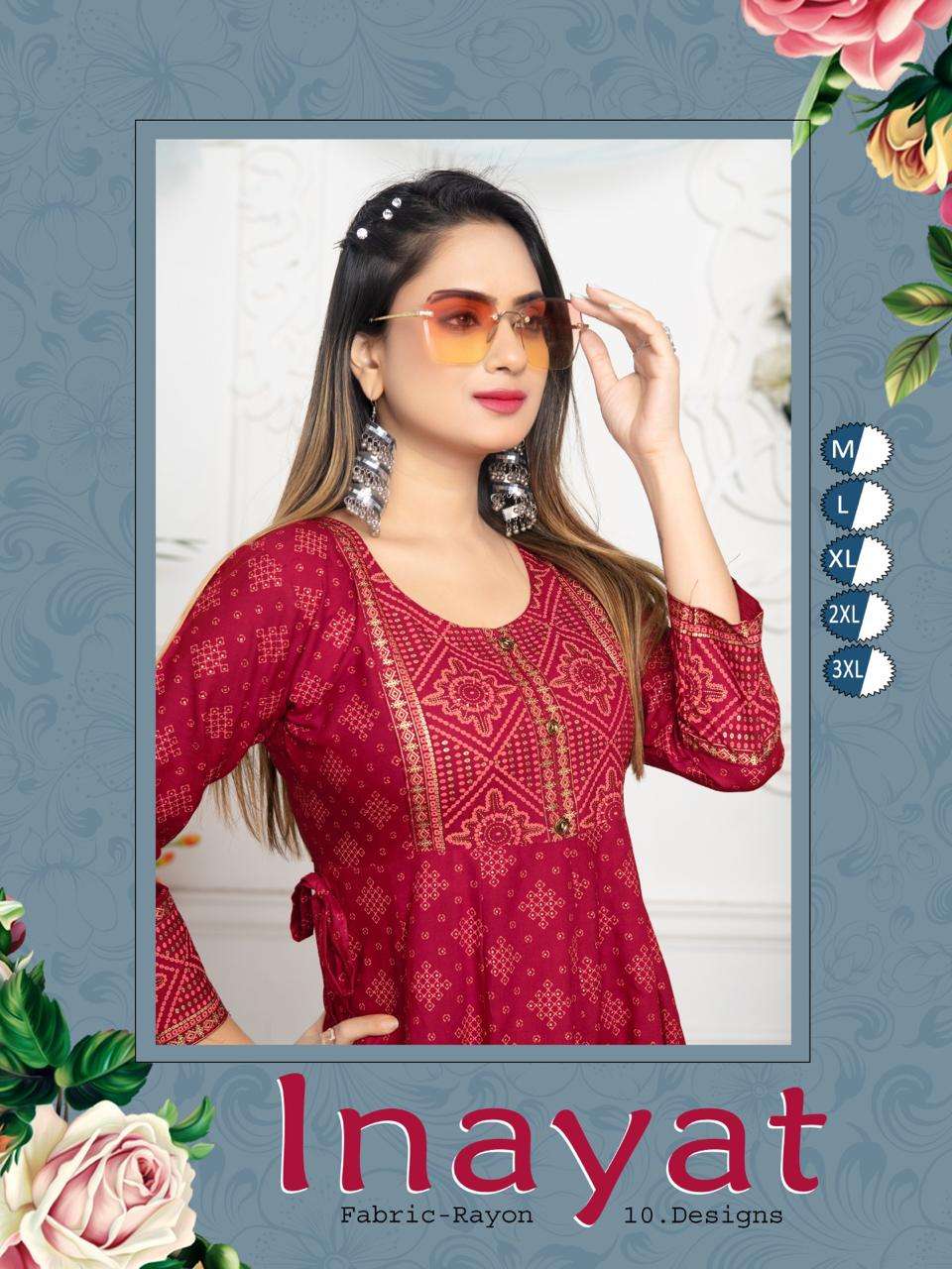 TRENDY INAYAT BY ASLIWHOLESALE FANCY RAYON EMBROIDERY KURTIS