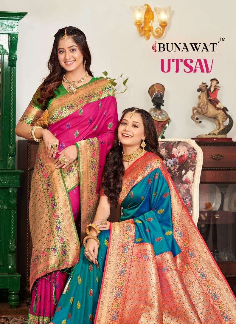 UTSAV BY BUNAWAT 1001 TO 1006 SERIES BANARASI SILK WORK SAREES