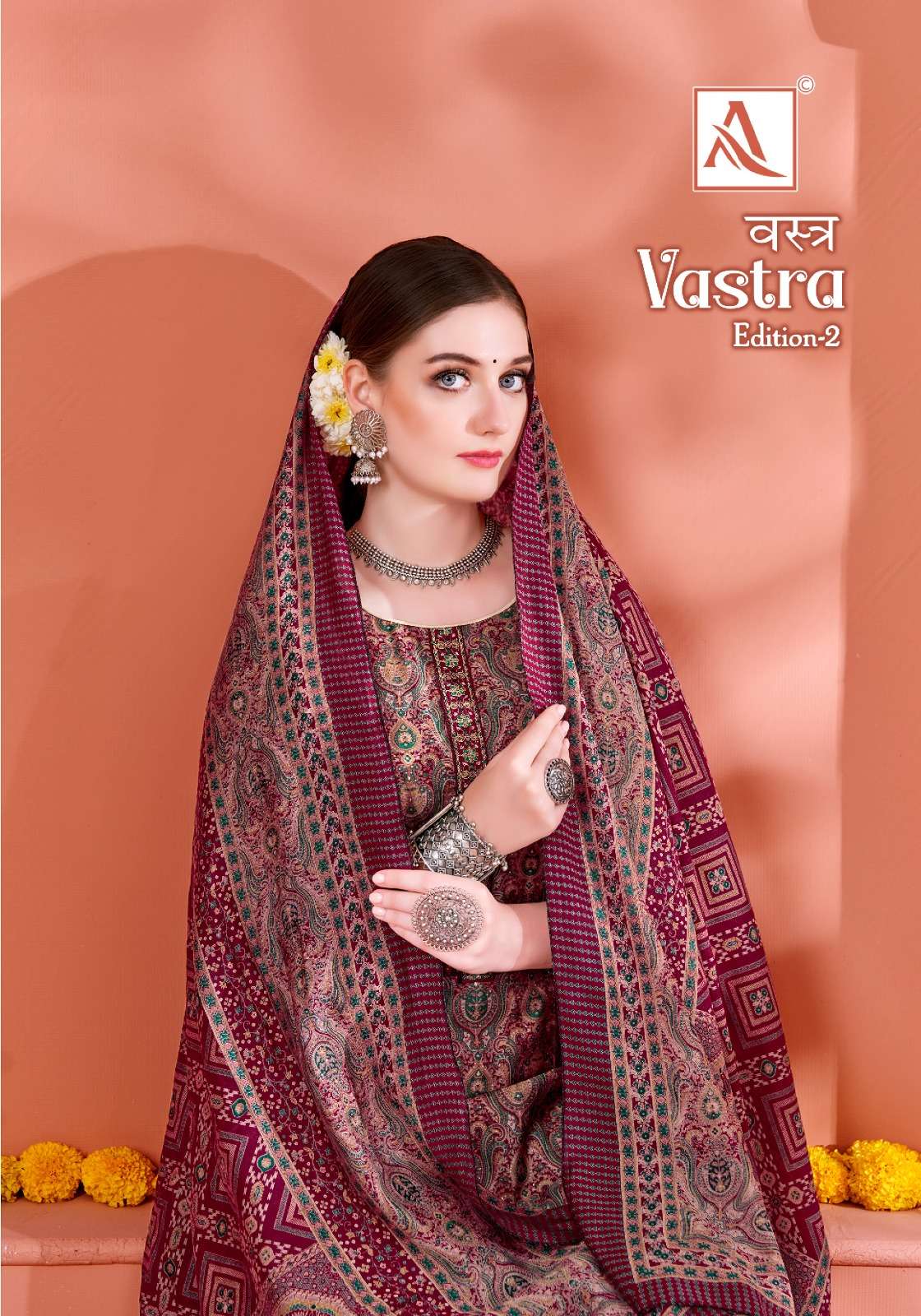 VASTRA VOL-02 BY ALOK SUITS 1360-001 TO 1360-006 SERIES VISCOSE RAYON PRINTED DRESSES