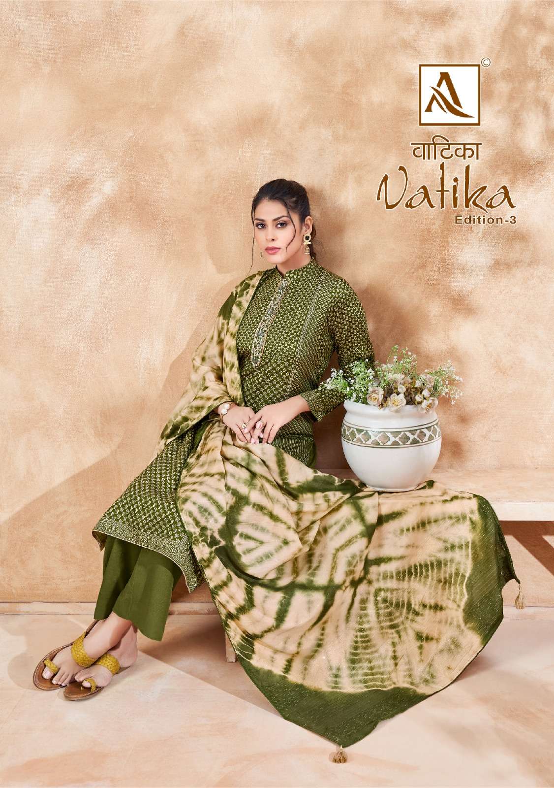 VATIKA VOL-03 BY ALOK SUITS 1352-001 TO 1352-008 SERIES COTTON PRINTED DRESSES