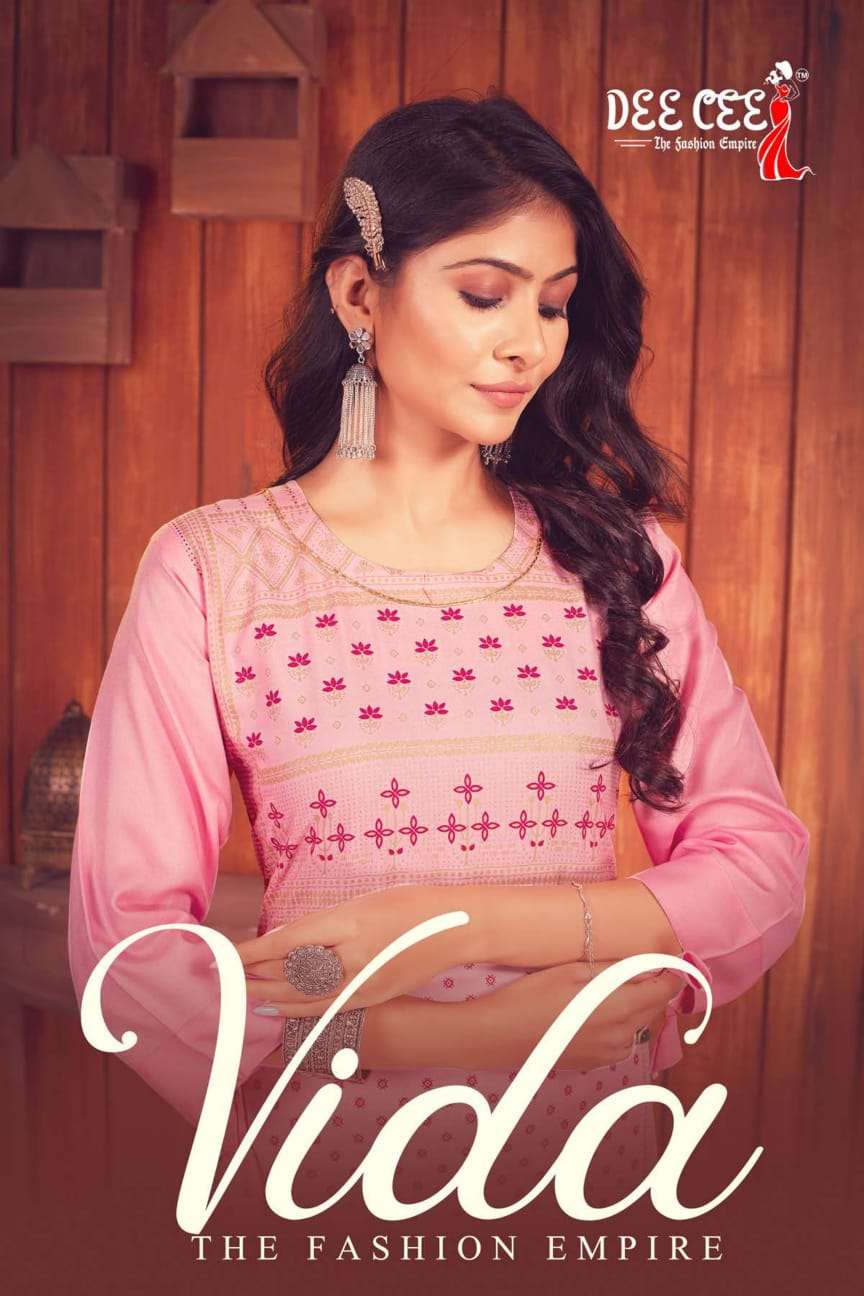 VIDA BY DEE CEE 1001 TO 1006 SERIES DESIGNER RAYON PRINT KURTIS