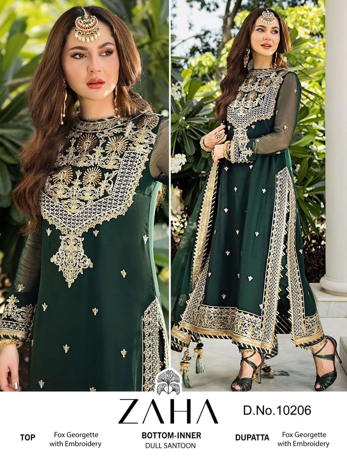 ZAHA 10206 HIT DESIGN BY ZAHA GEORGETTE EMBROIDERY PAKISTANI DRESS