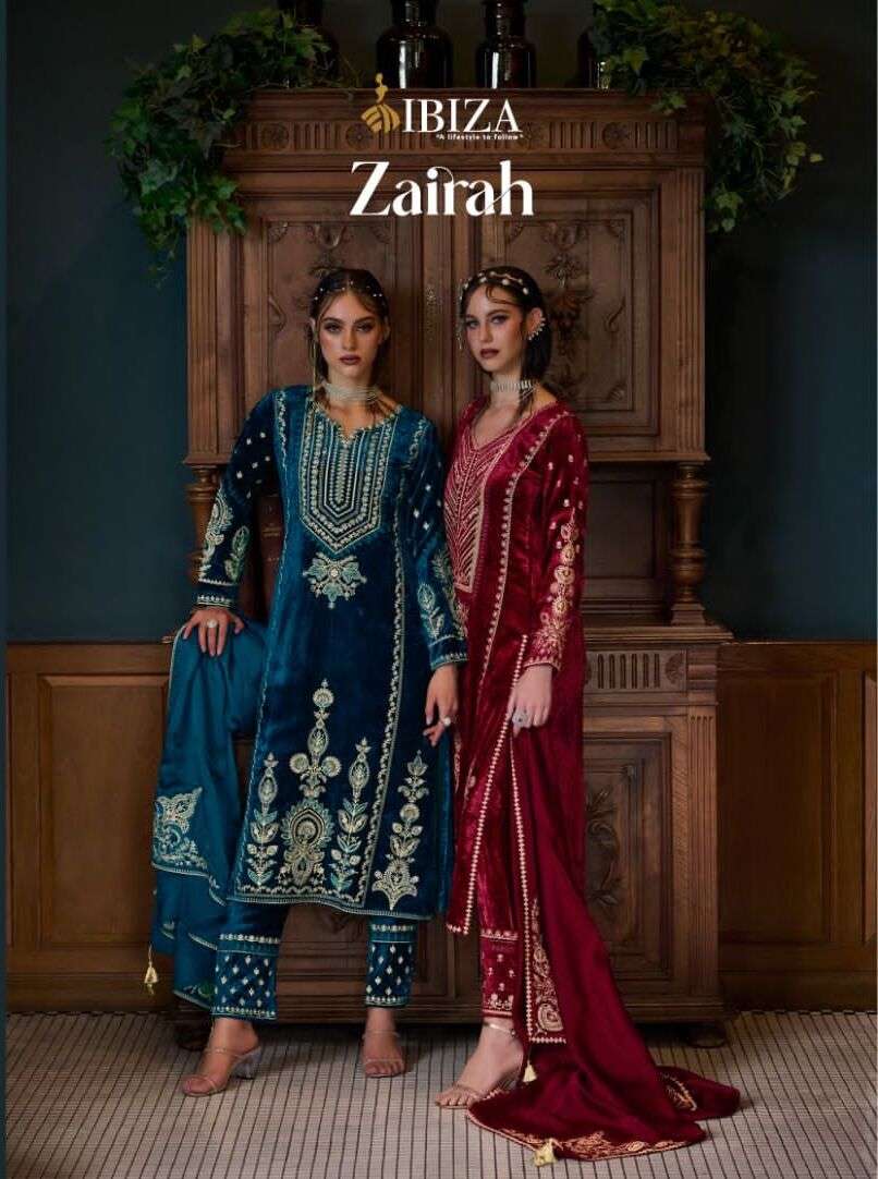 ZAIRAH BY IBIZA 10435 TO 10452 SERIES PURE VELVET SILK DRESSES