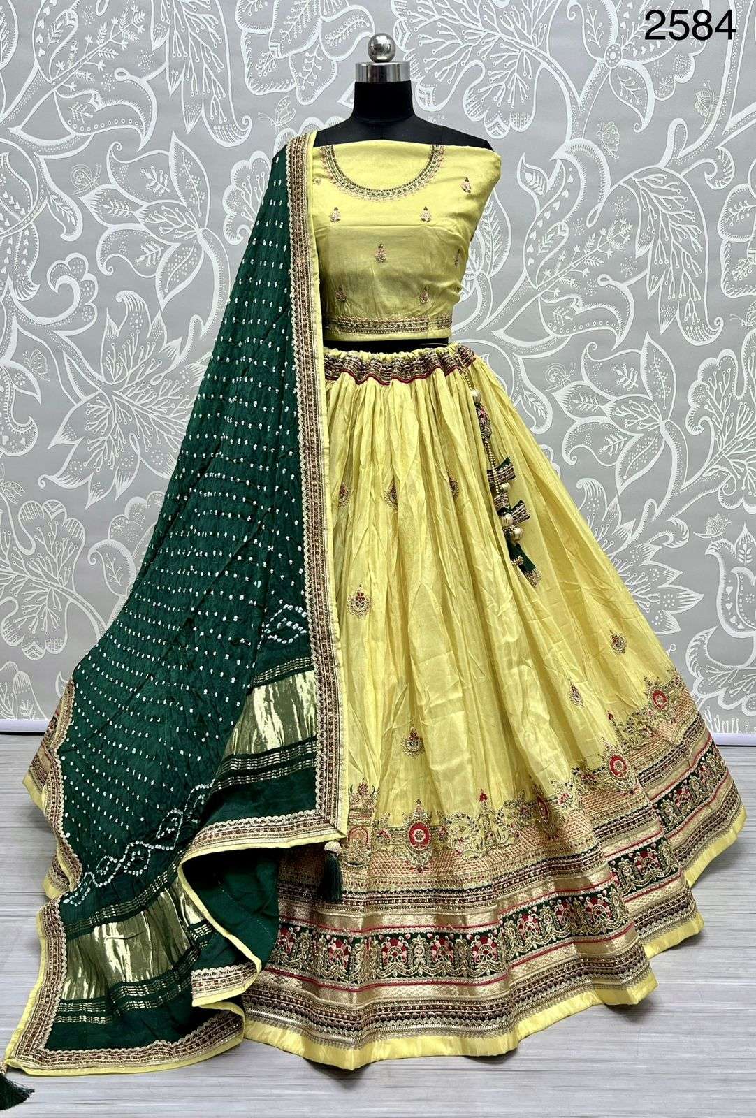 A-2584 COLOUR BY ASLIWHOLESALE DESIGNER BRIDAL SILK HEAVY LEHENGAS