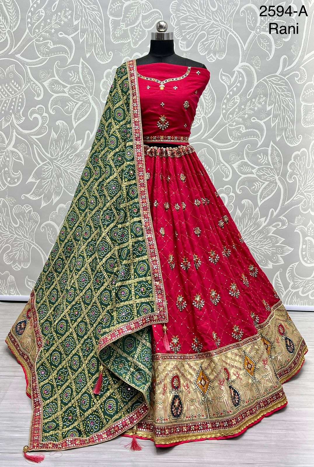 A-2595 COLOUR BY ASLIWHOLESALE DESIGNER BRIDAL SILK HEAVY LEHENGAS