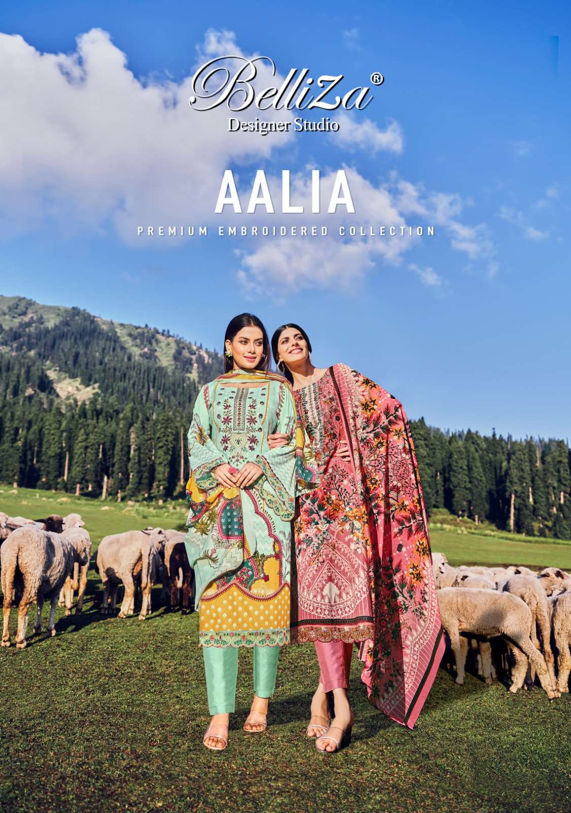 AALIA BY BELLIZA 829-001 TO 829-008 SERIES COTTON EMBROIDERY DRESSES