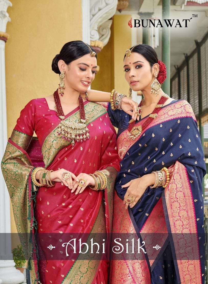 ABHI SILK BY BUNAWAT 1001 TO 1006 SERIES BANARASI SILK WORK SAREES