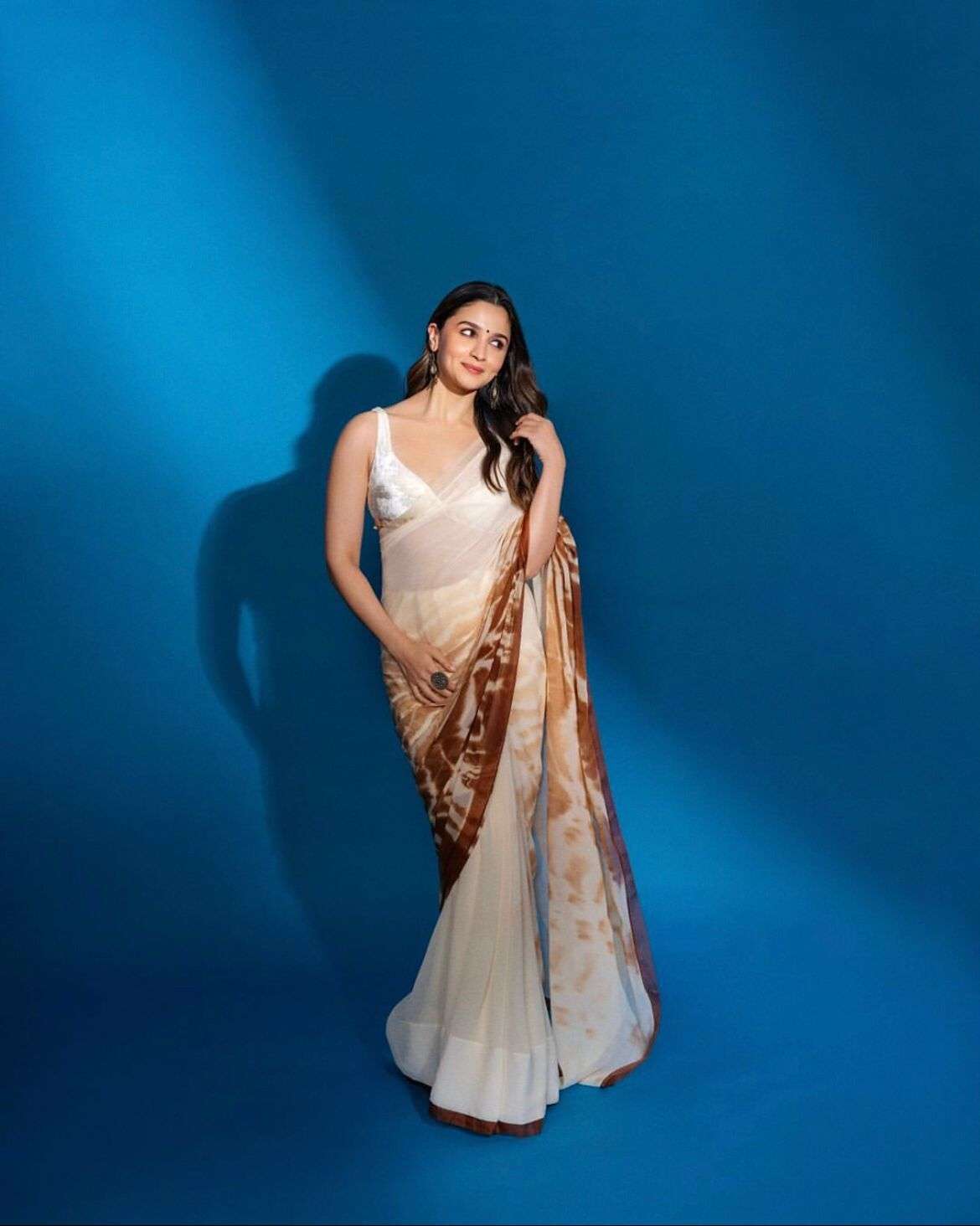 ALIA BROWN BY ASLIWHOLESALE DESIGNER FANCY CHINON SILK SAREES